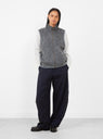 Zip-Up Mohair Vest in Heather Grey from nanamica at Couverture & The Garbstore Model Front