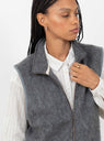 Zip-Up Mohair Vest in Heather Grey from nanamica at Couverture & The Garbstore Model Detail