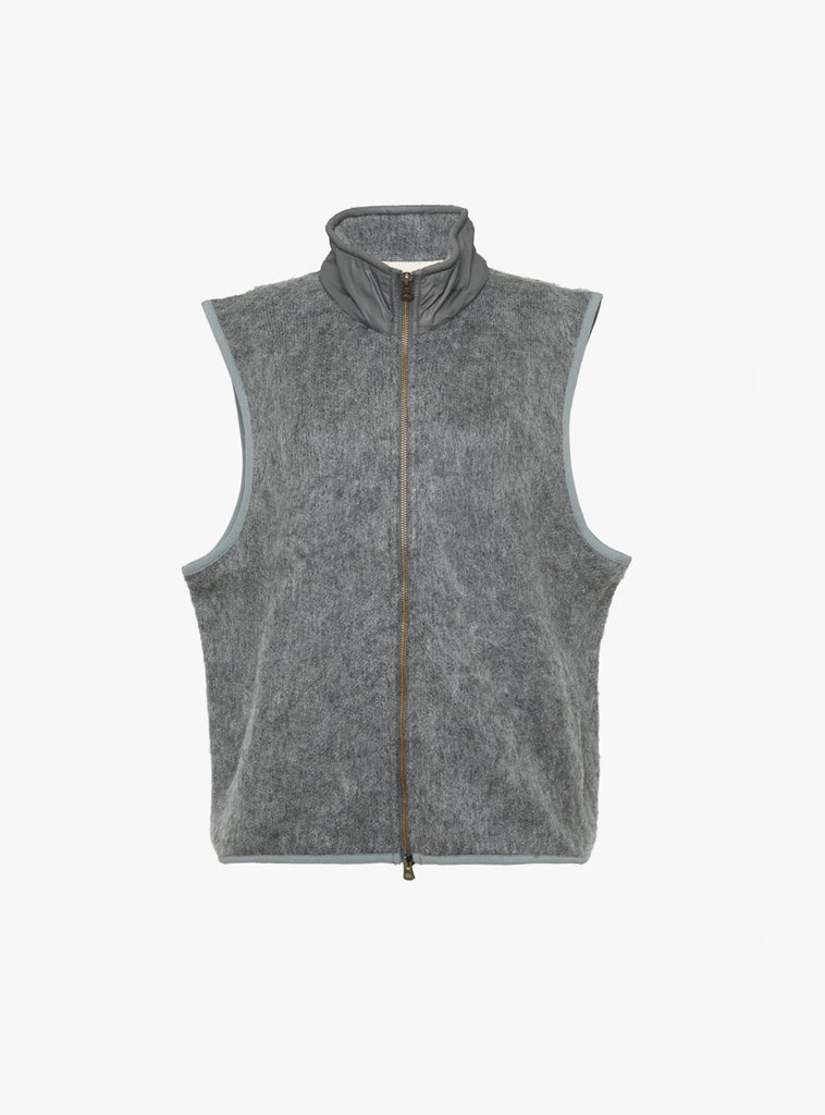 Zip-Up Mohair Vest in Heather Grey from nanamica at Couverture & The Garbstore Ghost