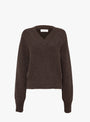 Plaza V-Neck Jumper Dark Brown by mfpen at Couverture & The Garbstore ghost