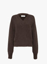 Plaza V-Neck Jumper Dark Brown by mfpen at Couverture & The Garbstore ghost