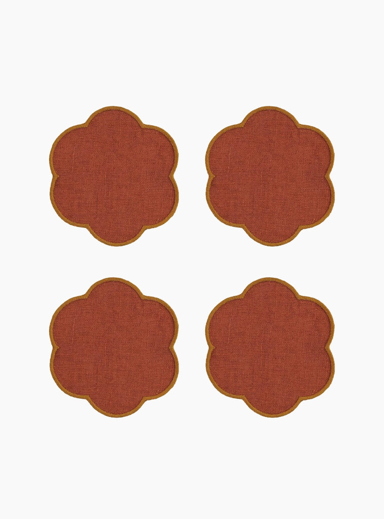 Scalloped Coasters Set Ochre from Tomete at Couverture & The Garbstore
front 