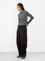 Peggy Trouser Black by YMC at Couverture & The Garbstore model side 