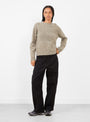 Jets Crew Neck Knit Natural by YMC at Couverture & The Garbstore model front 