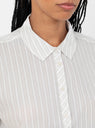 Marianne Long Sleeve Shirt Natural Stripe by YMC at Couverture & The Garbstore model detail 