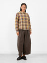 Marianne Long Sleeve Shirt Multi Check by YMC at Couverture & The Garbstore model front 