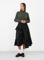 Draped Black Skirt by YMC at Couverture & The Garbstore model front 