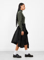 Draped Black Skirt by YMC at Couverture & The Garbstore model side 