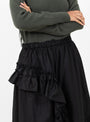 Draped Black Skirt by YMC at Couverture & The Garbstore model detail 
