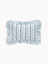 The Candy Stripe Embroidered Frill Cushion from Projektityyny at Couverture & The Garbstore
front 