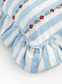 The Candy Stripe Embroidered Frill Cushion from Projektityyny at Couverture & The Garbstore
detail 
