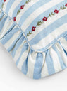 The Candy Stripe Embroidered Frill Cushion from Projektityyny at Couverture & The Garbstore
detail 