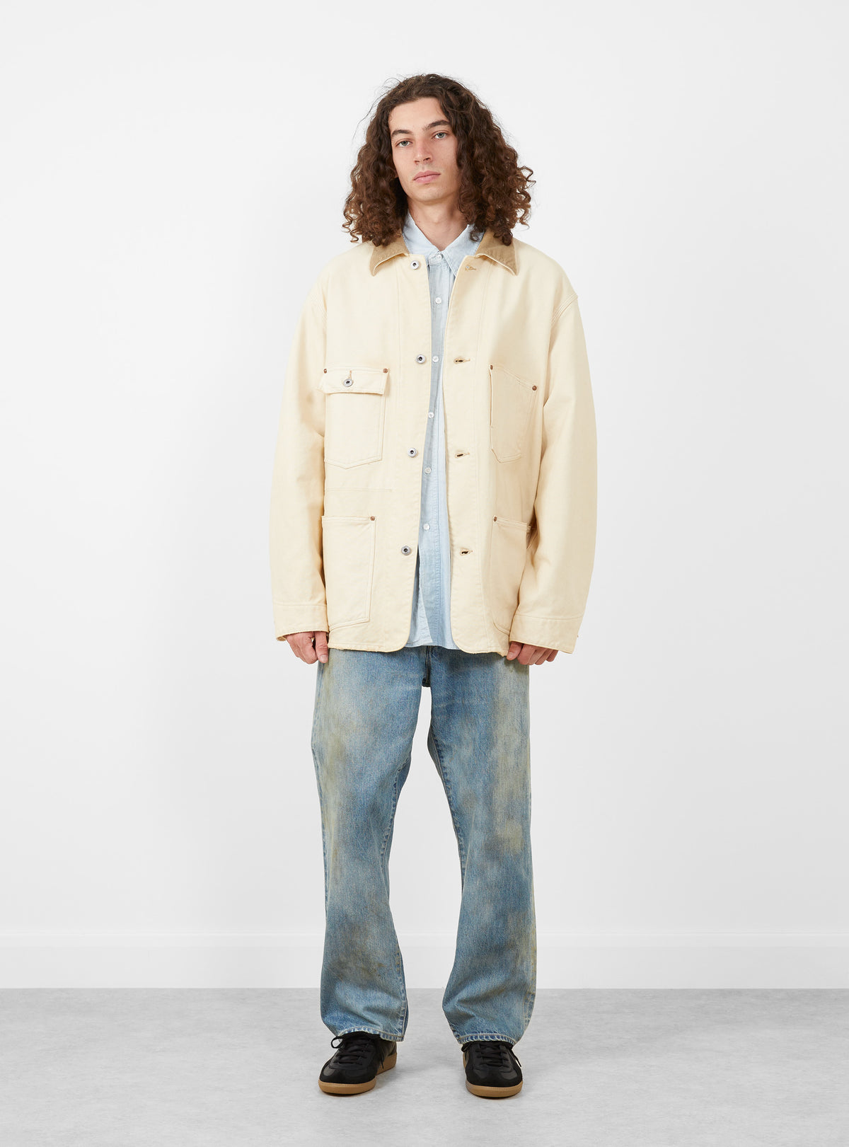Vintage Silk Hemp Coverall Jacket Beige by A.PRESSE | Couverture 