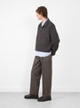 Mail Jacket Brown Melange Stripe by mfpen at Couverture & The Garbstore  model side 