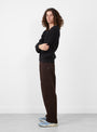 V-Neck Sweater Furry Black from mfpen at Couverture & The Garbstore 
model side 