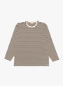 COOLMAX Stripe Jersey Long Sleeve Tee in Brown & Natural from nanamica at Couverture & The Garbstore 
Front 