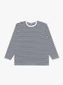  COOLMAX Stripe Jersey Long Sleeve Tee in Navy & White from nanamica at Couverture & The Garbstore
Front 