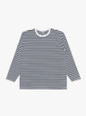 COOLMAX Stripe Jersey Long Sleeve Tee in Navy & White from nanamica at Couverture & The Garbstore
Front 