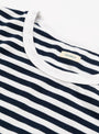  COOLMAX Stripe Jersey Long Sleeve Tee in Navy & White from nanamica at Couverture & The Garbstore
neckline 