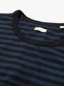  COOLMAX Stripe Jersey Long Sleeve Tee in Black & Navy from nanamica at Couverture & The Garbstore 
neckline