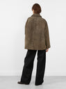 Vincenzo Suede Jacket Dark Khaki from Soeur at Couverture & The Garbstore
model back