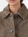 Vincenzo Suede Jacket Dark Khaki from Soeur at Couverture & The Garbstore
model detail 