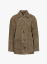 Vincenzo Suede Jacket Dark Khaki from Soeur at Couverture & The Garbstore
Front 