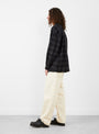 Wray Shirt Cotton Check Black and Grey from YMC at Couverture & The Garbstore
model side