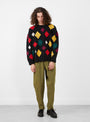The Flint Knit Argyle Hand Stitch from YMC at Couverture & The Garbstore
model front 