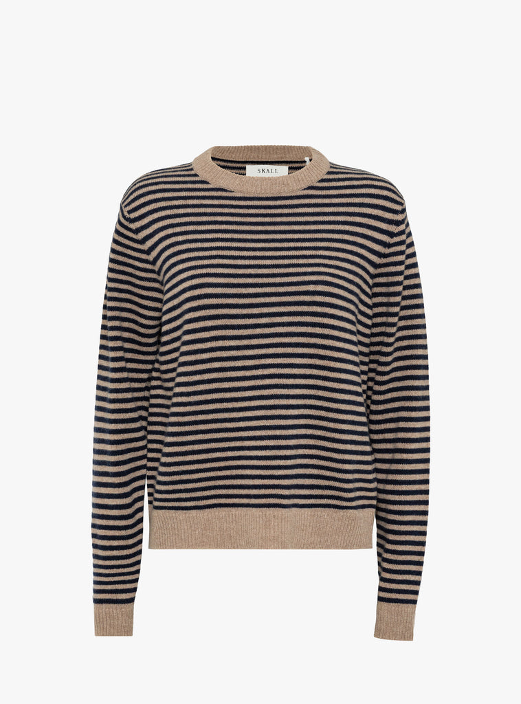 Cameron Jumper Brown and Navy Stripe from Skall Studio at Couverture & The Garbstore
front 