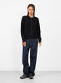 Lotus Cardigan Black From YMC at Couverture & The Garbstore Model Front