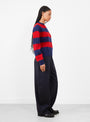 Jets Stripe Knit Blue and Red From YMC at Couverture & The Garbstore Model Side