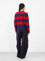 Jets Stripe Knit Blue and Red From YMC at Couverture & The Garbstore Model Back