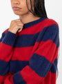 Jets Stripe Knit Blue and Red From YMC at Couverture & The Garbstore Model Detail
