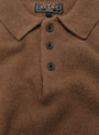 Knit Polo 9G Brown by Beams Plus at Couverture & The Garbstore Button Detail