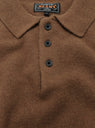 Knit Polo 9G Brown by Beams Plus at Couverture & The Garbstore Button Detail