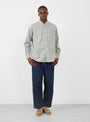 Open B.D. Shirt Dobby Plaid Shirt White by Beams Plus at Couverture & The Garbstore Model Front