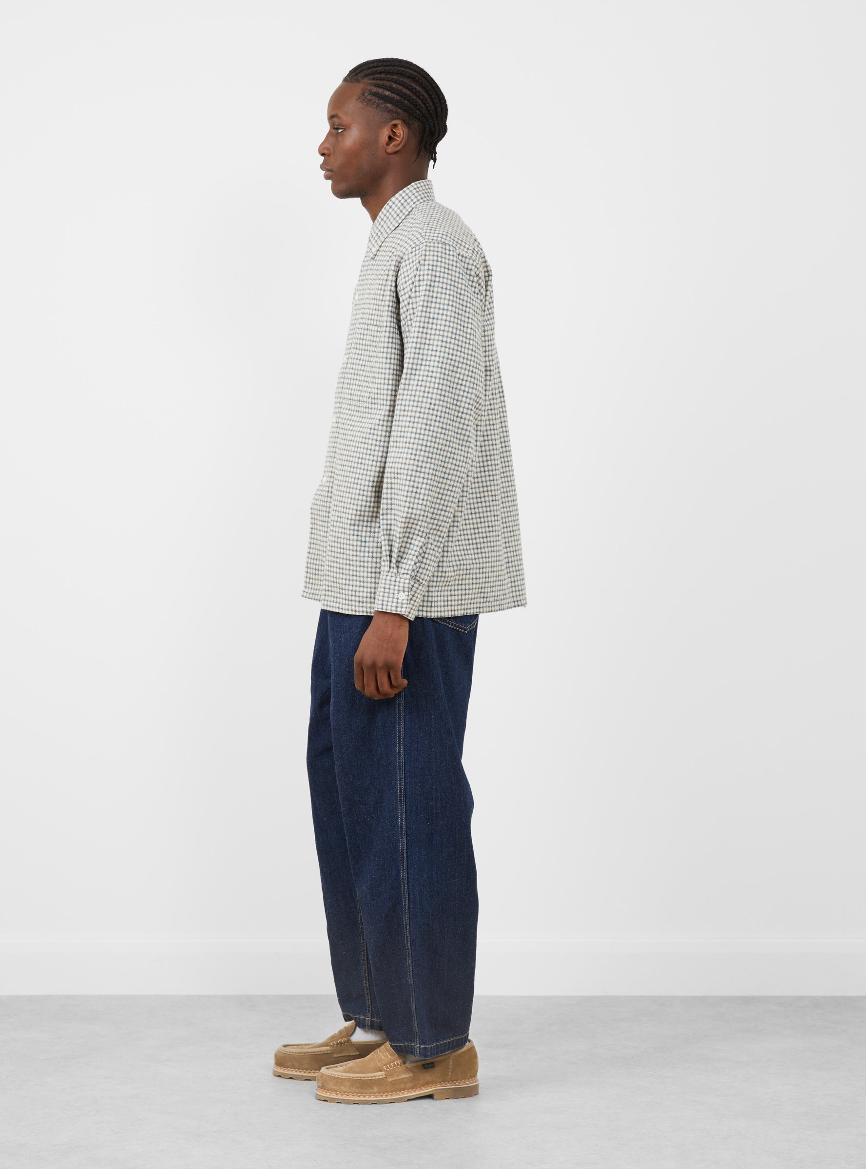 Open B.D. Shirt Dobby Plaid Shirt White by Beams Plus | Couverture