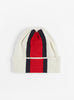Wool Watch Beanie Jacquard Stripe White