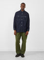 8oz Work Shirt One Wash Denim by Beams Plus at Couverture & The Garbstore Model Front