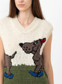 Bumper Lover Knit Vest Ecru by Howlin at Couverture & The Garbstore 
model detail