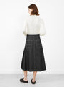 Wrapped Pleated Skirt Black Denim from BEAMS BOY at Couverture & The Garbstore Model Back 