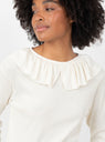 The Rib Knitted Ruffle Gathered Longsleeve Top from Beams Boy at Couverture & The Garbstore
model detail