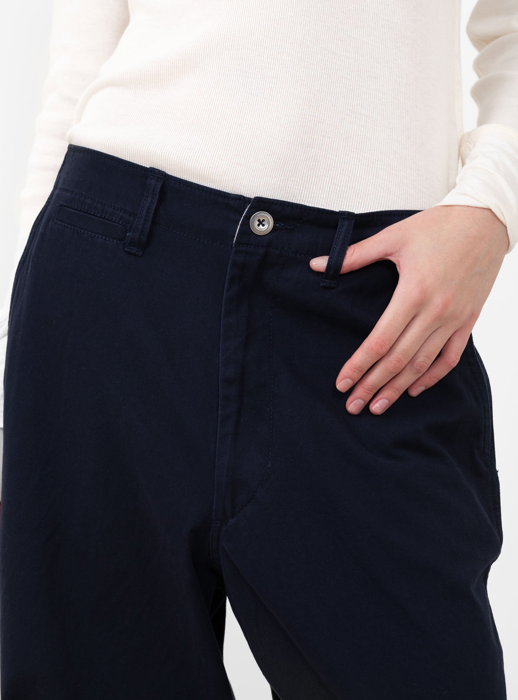 Wide Chino Pants Navy by BEAMS BOY | Couverture & The Garbstore