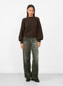 Ameka Knit Jumper in Dark Roast from Bellerose at Couverture & The Garbstore 
model front 
