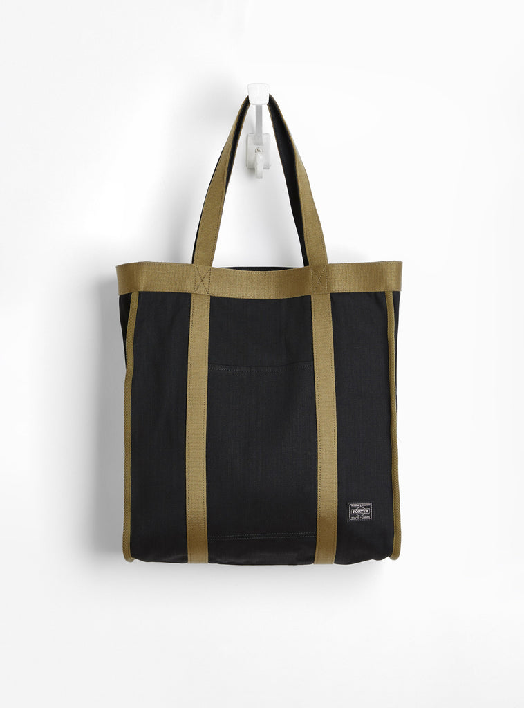 Stand Tote Bag (L) Black Denim by Porter Yoshida & Co. at Couverture & The Garbstore Main