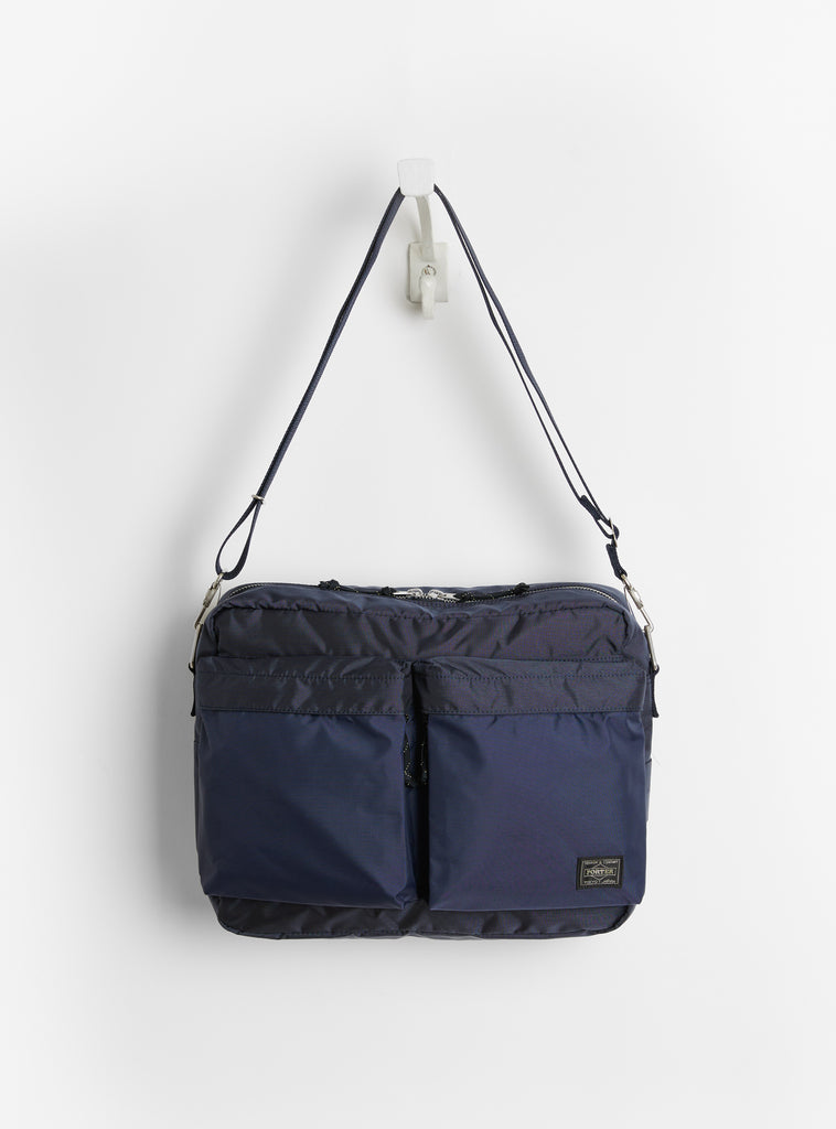 The FORCE Shoulder Bag (L) in Navy from Porter Yoshida & Co. at Couverture & The Garbstore
front 