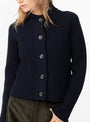 Flaubert Knit Cardigan Navy by Soeur at Couverture & The Garbstore 
Model Detail