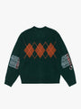 Argyle Cardigan Dark Green from Rice Nine Ten at Couverture & The Garbstore
back