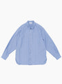 The Regular Collar Shirt comes in Blue Stripe at Couverture & The Garbstore
front 